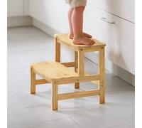 COSYLAND Taburete de Niños con 2 Peldaños - Escalón Infantil para 18 Meses en Adelante - Ideal para Cocina, Baño y Dormitorio - Natural