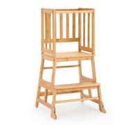 COSYLAND Torre de Aprendizaje Desde 18 Meses - Protección Antivuelco y Barra de Seguridad - para Baño, Habitación Infantil y Cocina - Natural Clásico