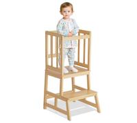 COSYLAND Torre de Aprendizaje Montessori para Bebés y Niños, Torre de Aprendizaje Infantil Certificada por CPC, Estructura Antivuelco Más Estable (Bambú Claro)