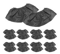 Cosymate Paquete de 50 fundas negras para zapatos, desechables, antideslizantes, de plástico premium, protector de zapatos, impermeable, a prueba de polvo, protege tu alfombra, suelo y zapatos,