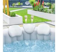 CosySpa Juego de reposacabezas y soporte para bebidas de jacuzzi, accesorios de spa para jacuzzis inflables, almohada para el cuello y portavasos para remojos relajantes, 3 piezas, uso universal para