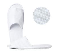 Cosysparks Dedo abierto zapatillas hotel, blanco no desechable zapatillas viaje reutilizable zapatilla casa invitados antideslizante interior zapatilla baño para que los huéspedes viajen a