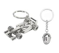 Cosysparks Llavero Coche, Regalos de Coches de Carreras de Metal de Plata Porta Chaves Carro para Hombres Novedad Mini Llavero Coche Hombre
