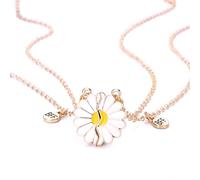 Cosysparks Mejores Amigas Collares, Bff Gift Daisy Magnetic Friendship Collar Lady And Girl Matching Collar (Dorado)