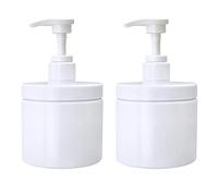Cosywell Dispensador de Botellas de plástico rellenables, Estilo Frasco de Boca Ancha, sin BPA, vacíos, para Cocina, baño, Ducha, loción, champú y acondicionador (Blanco, 2 Unidades de 500 ml)