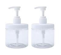 Cosywell Dispensador de Botellas de plástico rellenables, Estilo Frasco de Boca Ancha, sin BPA, vacíos, para Cocina, baño, Ducha, loción, champú y acondicionador (Transparente, 2 Unidades de 500 ml)