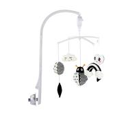 Cot musical - 7.87x13.39 pulgadas, cot móvil, ajustable | Cuna de bebé de larga duración móvil, encajan la mayoría de las cunas para niños y niñas, bebés animales blancos y negros crea un mundo de