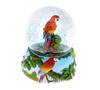 COTA Global Parrot Snow Globe - Sparkly Water Globe Figurine with Sparkling Glitter, Collectible Novelty Ornament for Home Decor, for Birthdays, Christmas, and Valentine's Day - 65mm