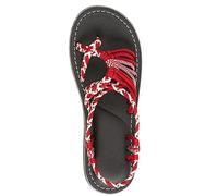 COTCLO Sandalias de verano de verano para mujer, con nudo de cuerda a juego, sandalias cómodas para mujer, talla grande, color rojo, 43