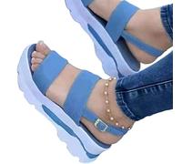 COTCLO Sandalias de verano para mujer, sandalias de tacón ligero, zapatos de verano para mujer, sandalias de cuña con plataforma, zapatos de cuña