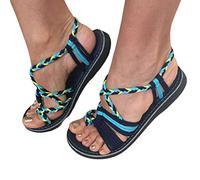 COTCLO Sandalias de verano Sandalias de verano Zapatos de mujer Color a juego Nudo de cuerda Sandalias de dedo del pie Sandalias cómodas Mujeres Zapatos de talla grande