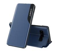 COTDINFOR Carcasa para Samsung Galaxy A71 Flip Funda con Inteligente Wake-up Smart View Cover con Standing Soporte Plegable Shell Shockproof Protectora Fundas Caso Galaxy A71 Blue CC.