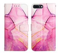 COTDINFOR Compatible con iPod Touch 7 Funda Libro Magnético Billetera Suave PU Cuero Flip Cover Anti-arañazo Carcasas para iPod Touch 5/6 Fundas Marble Purple YB.