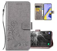 COTDINFOR Compatible with OnePlus Nord CE2 Lite 5G Funda Libro Magnético Billetera Suave PU Cuero Flip Cover Anti-arañazo Carcasas para OnePlus Nord CE2 Lite 5G Fundas Clover Gray SD