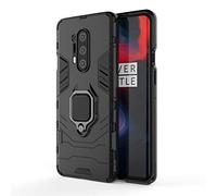 COTDINFORCA Caso para OnePlus 8 Pro Funda Silicone TPU + Hard PC Bumper Shell 360 Degree Rotating Metal Ring Magnetic Lock Car Mount Thin Armor Carcaso para OnePlus 8 Pro / 1+8 Pro Black- KK.