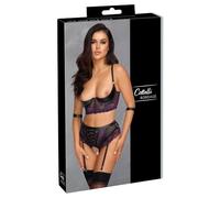 Cottelli Bondage - Conjunto sujetador y esposas (negro-violeta) - M