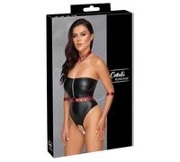 Cotelli Bondage Ropa interior erótica de cuero y látex para mujer Tubebody Bondage L