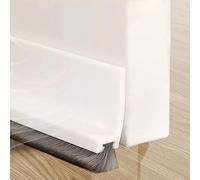 Cotensta 100cm Blanco Junta de Cepillo para Puerta, Burlete Silicona Puerta Autoadhesivo para Burlete de Puerta, Burlete Bajo Puerta, Ajustable Tira de Sellado para Antipolvo, (White)