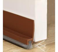 Cotensta 100cm Marrón Junta de Cepillo para Puerta, Burlete Bajo Puerta, Burlete Silicona Puerta Autoadhesivo para Burlete de Puerta, Ajustable Tira de Sellado para Antipolvo (Brown)