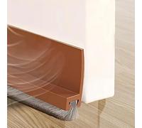 Cotensta 100cm Marrón Junta de Cepillo para Puerta, Burlete Silicona Puerta Autoadhesivo para Burlete de Puerta, Burlete Bajo Puerta, Ajustable Tira de Sellado para Antipolvo, (Brown)