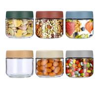Cotepi 6 Piezas 300 ML Tarros de Cristal,Vasos Yogurtera con Tapa,Tarros de Vidrio Cocina Almacenaje,Hermeticos
