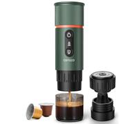 COTGCO Cafetera Portatil Capsulas para Viaja: 12V Maquina Espresso Portabil con Bateria para Camión Coche - Prepara 8 Espressos con una sola Carga - Compatible con Cápsulas Nespresso - Verde -