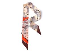 COtheSumay Bufanda 100% seda de morera para bolsos, bolsos y bolsos, 1/2 piezas de cinta para el cabello, bufandas para el cuello para mujer, Zebra Beige, 2"x35.5" (90cmX5cm)