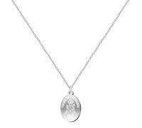 cotigo - Colgante Virgen de Covadonga en Acero Inoxidable, La Santina Patrona de Asturias, Medalla Religiosa de Protección, Fe y Esperanza, Regalo Católico para Hombre y Mujer (Plateado 2)