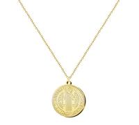 cotigo- Collar de virgen acero inoxidable, santos de España, catolico, religion, Patrona España, Patron España, regalo mujer, hombre, regalo para abuela. (SAN BENITO MODELO 2)
