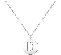 cotigo - Collar Letra acero inoxidable - Colgante letra inicial A-Z - Collar mujer - Cadena con dije letras - Regalo personalizado para mujer, niña, mejor amiga (B-PLATEADO)
