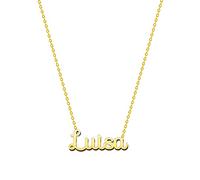 cotigo Collar Nombre Acero-Incluye Tarjeta con Significado-Colgante Nombre Plateado o Dorado-Regalos Personalizados para Cumpleaños-Navidad-Día de madre-San valentín (Luisa-Dorado)