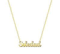 cotigo Collar Nombre Acero-Incluye Tarjeta con Significado-Colgante Nombre Plateado o Dorado-Regalos Personalizados para Cumpleaños-Navidad-Día de madre-San valentín (Soledad-Dorado)