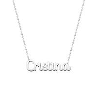 cotigo Collar Nombre Acero-Incluye Tarjeta con Significado Hermoso-Colgante Nombre Plateado o Dorado-Regalos Personalizados para Mujer-Cumpleaño-Navidad-Día de madre-San valentín (Cristina-P)