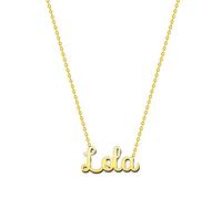 cotigo Collar Nombre Acero-Incluye Tarjeta con Significado Hermoso-Colgante Nombre Plateado o Dorado-Regalos Personalizados para Mujer-Cumpleaño-Navidad-Día de madre-San valentín (Lola-d)