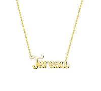 cotigo Collar Nombre Acero-Incluye Tarjeta con Significado Hermoso-Colgante Nombre Plateado o Dorado-Regalos Personalizados para Mujer-Cumpleaño-Navidad-Día de madre-San valentín (Teresa-D)