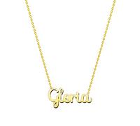 cotigo Collar Nombre Acero-Incluye Tarjeta con Significado Hermoso-Colgante Nombre Plateado o Dorado-Regalos Personalizados para Mujer-Cumpleaño-Navidad-Día de madre-San valentín (Gloria-d)