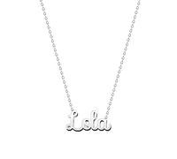 cotigo Collar Nombre Acero-Incluye Tarjeta con Significado Hermoso-Colgante Nombre Plateado o Dorado-Regalos Personalizados para Mujer-Cumpleaño-Navidad-Día de madre-San valentín (Lola-p)