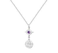 cotigo Collar Nudo de Bruja y Tetragramaton de Protección con Piedra Amatista - Amuleto Espiritual de Acero Inoxidable para Mujer - Collar de Protección Energética y Buena Suerte (Amatista)