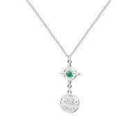 cotigo Collar Nudo de Bruja y Tetragramaton de Protección con Piedra Aventurina Verde - Amuleto Espiritual de Acero Inoxidable para Mujer - Collar de Protección Energética y Suerte (Aventurina Verde)