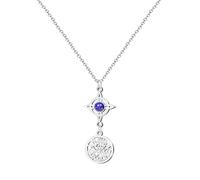 cotigo Collar Nudo de Bruja y Tetragramaton de Protección con Piedra Lapislázuli - Amuleto Espiritual de Acero Inoxidable para Mujer - Collar de Protección Energética y Buena Suerte (Lapislázuli)