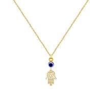 cotigo- Collar Ojo Turco Amuleto de Protección Espiritual con Piedra Azul - Contra el Mal de Ojo | Nazar | Ojo Griego |Collar de proteccion para Mujer y Hombre. (CON MANO DE FATIMA 2)