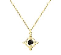 cotigo Collar para mujer Nudo de bruja con piedra natural y acero inoxidable + regalo una pulsera de 7 nudos, nudo de bruja doble proteccion, Amuleto de suerte, Regalo Mujer. (Agata Negra 2)