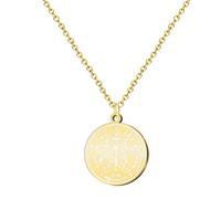 cotigo- Collar para Mujer Nudo de bruja y tetragramaton amuleto de suerte y proteccion, doble proteccion, ojo turco, piedras de chakras. (MEDALLA TETRAGRAMATON DORADO)