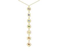 cotigo- Collar para Mujer Nudo de bruja y tetragramaton amuleto de suerte y proteccion, doble proteccion, ojo turco, piedras de chakras. (COLLAR PIEDRA DE CHAKRAS Y SIMBOLO DORADO)