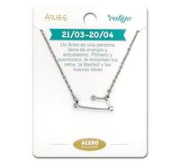 cotigo Collar Signo Zodiaco Acero Inoxidable, 12 Collar Constelaciones con Colgante Horóscopo de Circonita - Collar Mujer para Joyería Astrología (Aries - Plateado)