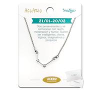 cotigo Collar Signo Zodiaco Acero Inoxidable, 12 Collar Constelaciones con Colgante Horóscopo de Circonita - Collar Mujer para Joyería Astrología (Acuario - Plateado)