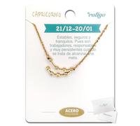 cotigo Collar Signo Zodiaco Acero Inoxidable, 12 Collar Constelaciones con Colgante Horóscopo de Circonita - Collar Mujer para Joyería Astrología (Capricornio - Dorado)
