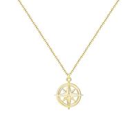 cotigo - Collar Símbolos de España en Acero Inoxidable | Trisquel, Pintaderas, Vieira, Indalo, Estrella Mudéjar, Panot | Collar Unisex Ajustable | Amuleto Cultural (ROSA DE LOS VIENTOS)