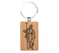 cotigo - LLAVERO santos de españa, llaveros originales para mujer y hombre, para y o para regalar regalos originales para hombre y mujer. (SAN ISIDRO LABRADOR MADERA)