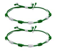 cotigo Pack 2 Pulseras Bandera Andalucía de Hilo Ajustable - Pulseras a Juego Verde y Blanco, Estilo Andaluz, Unisex (Bandera Andalucía)